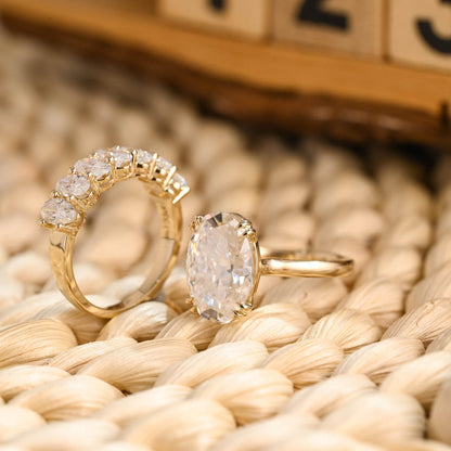 1.0 CT Round Solitaire Lab Grown Diamond Bridal Ring Set