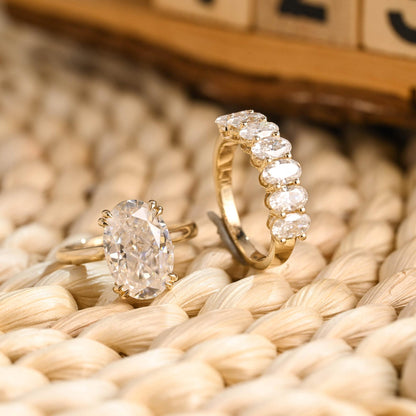 1.0 CT Round Solitaire Lab Grown Diamond Bridal Ring Set