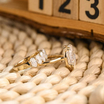 1.0 CT Round Solitaire Lab Grown Diamond Bridal Ring Set