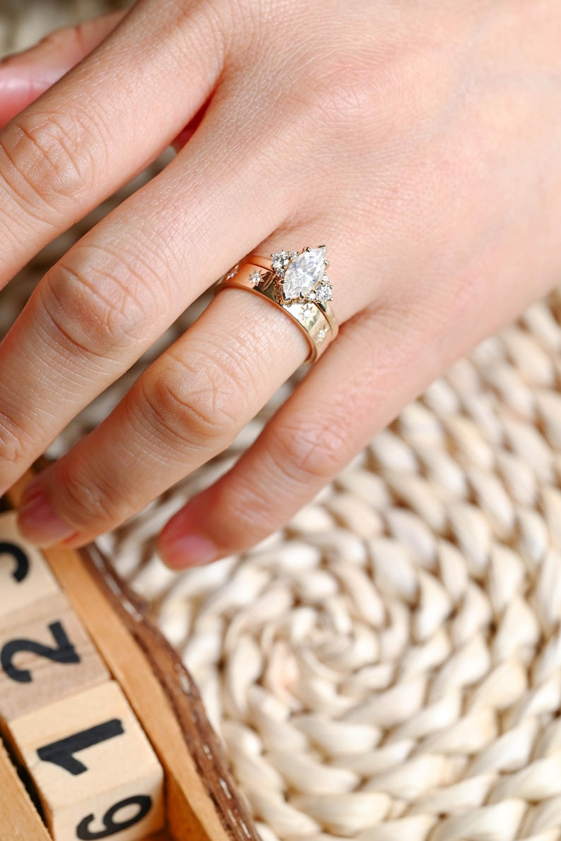 1.0 CT Round Solitaire Lab Grown Diamond Bridal Ring Set