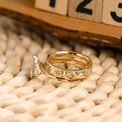 1.0 CT Round Solitaire Lab Grown Diamond Bridal Ring Set