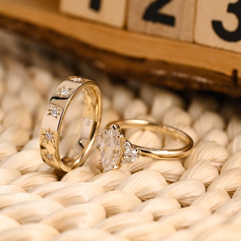 1.0 CT Round Solitaire Lab Grown Diamond Bridal Ring Set
