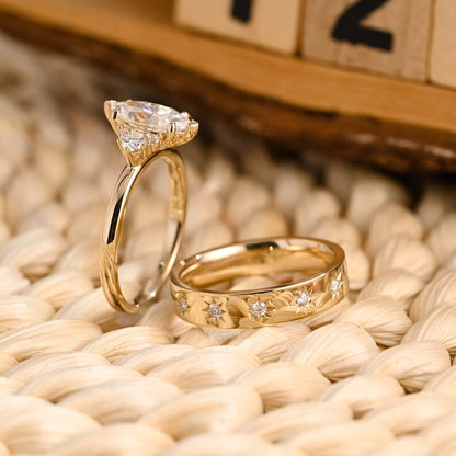 1.0 CT Round Solitaire Lab Grown Diamond Bridal Ring Set