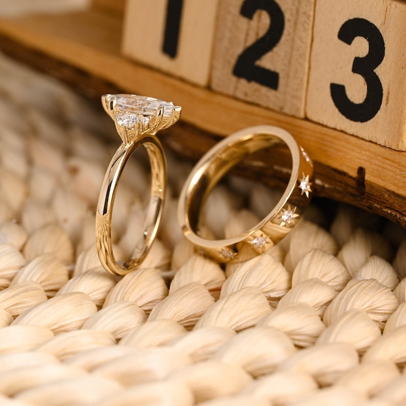 1.0 CT Round Solitaire Lab Grown Diamond Bridal Ring Set
