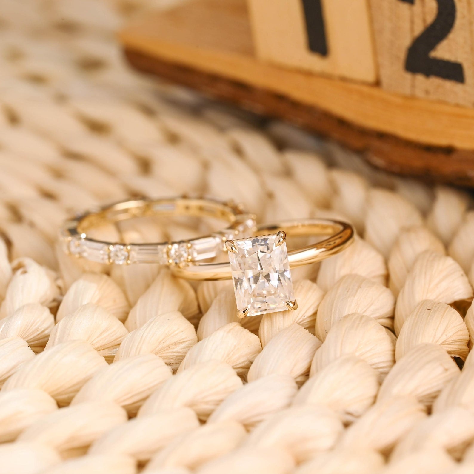 1.0 CT Round Solitaire Lab Grown Diamond Bridal Ring Set