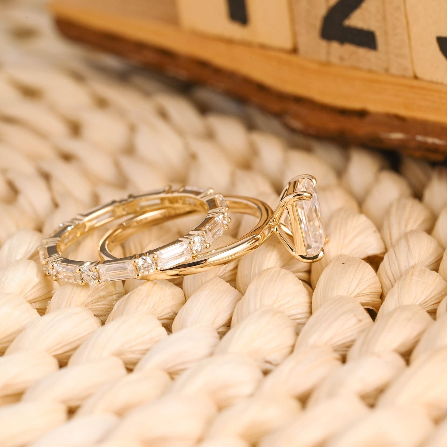 1.0 CT Round Solitaire Lab Grown Diamond Bridal Ring Set