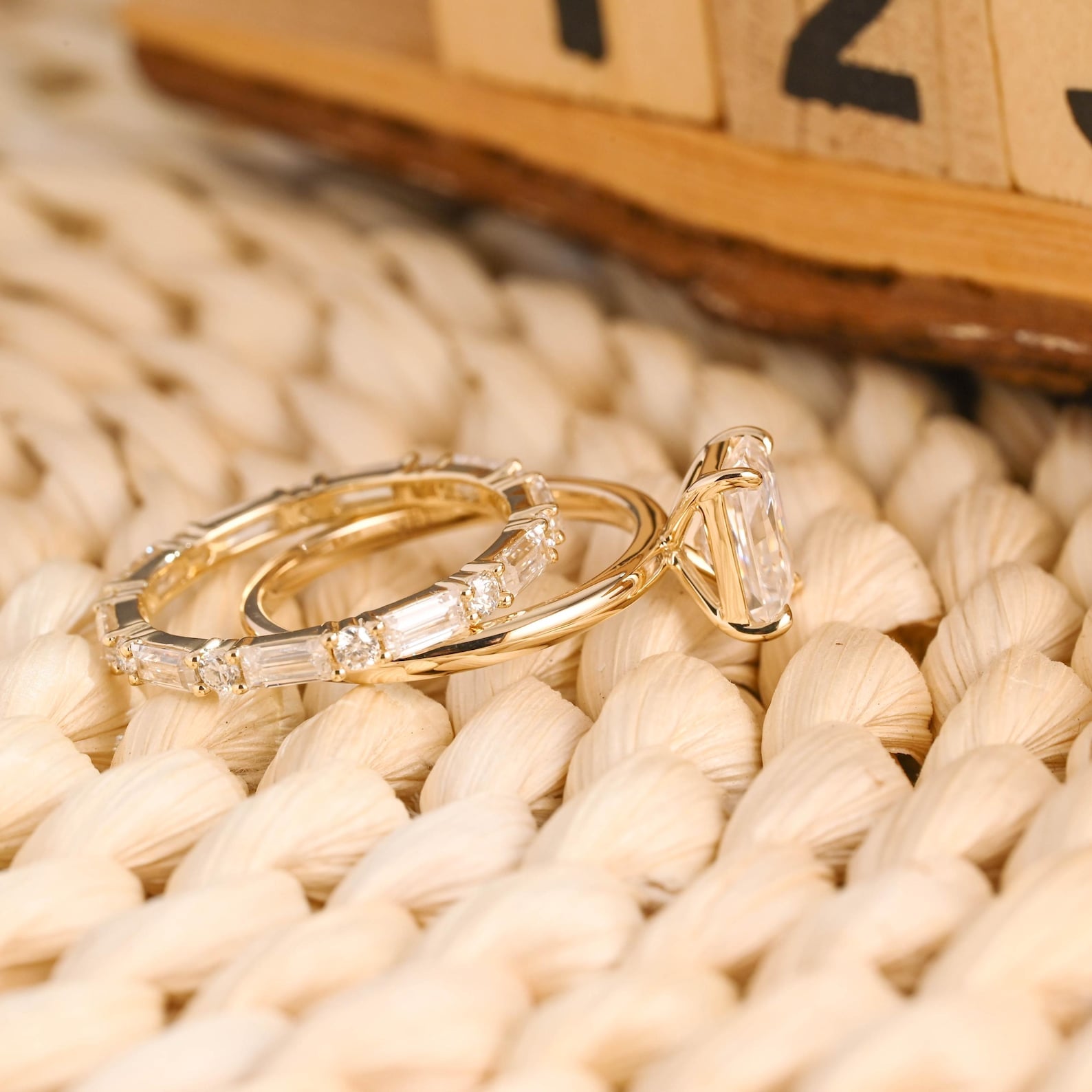 1.0 CT Round Solitaire Lab Grown Diamond Bridal Ring Set