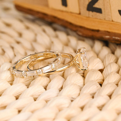 1.0 CT Round Solitaire Lab Grown Diamond Bridal Ring Set