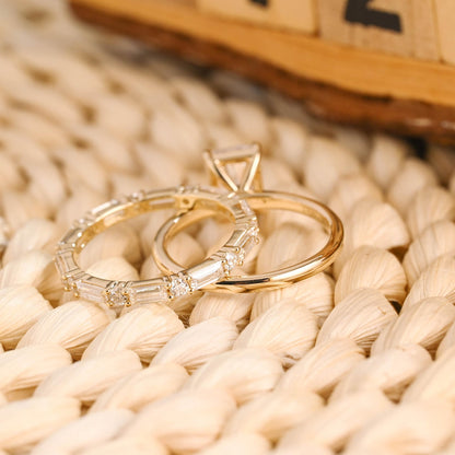 1.0 CT Round Solitaire Lab Grown Diamond Bridal Ring Set