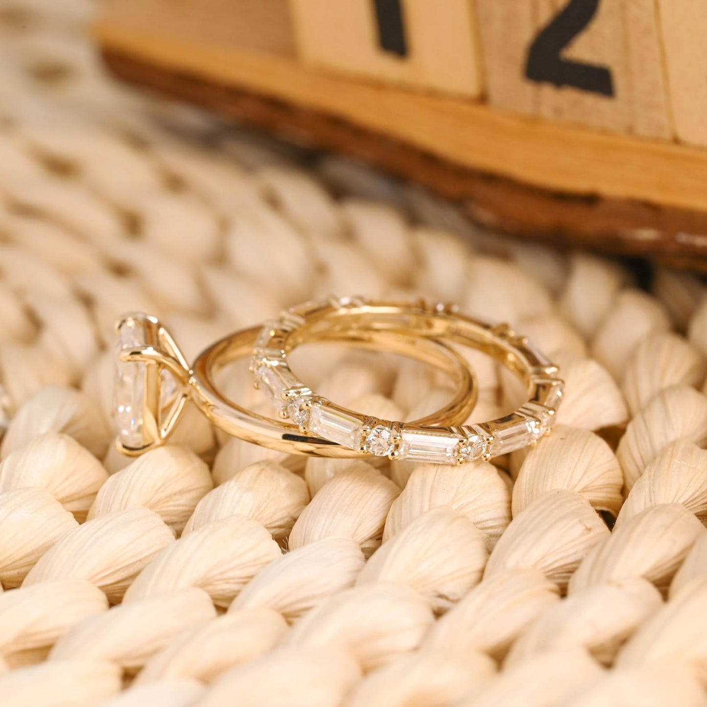 1.0 CT Round Solitaire Lab Grown Diamond Bridal Ring Set