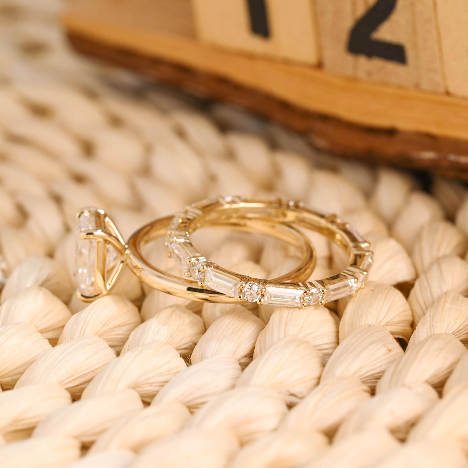1.0 CT Round Solitaire Lab Grown Diamond Bridal Ring Set