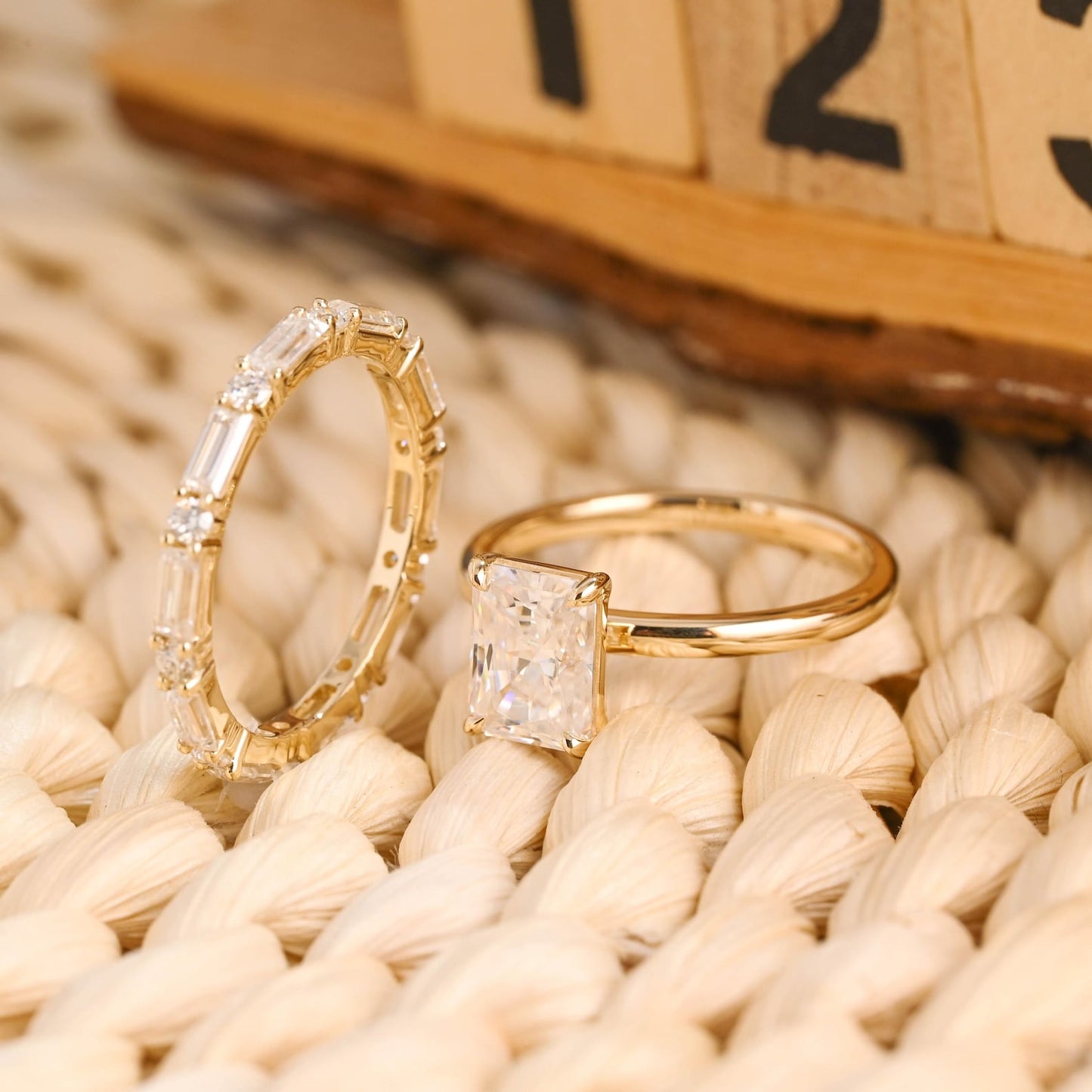 1.0 CT Round Solitaire Lab Grown Diamond Bridal Ring Set