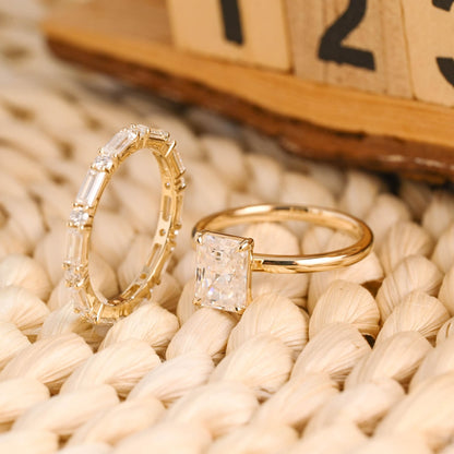 1.0 CT Round Solitaire Lab Grown Diamond Bridal Ring Set