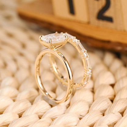 1.0 CT Round Solitaire Lab Grown Diamond Bridal Ring Set