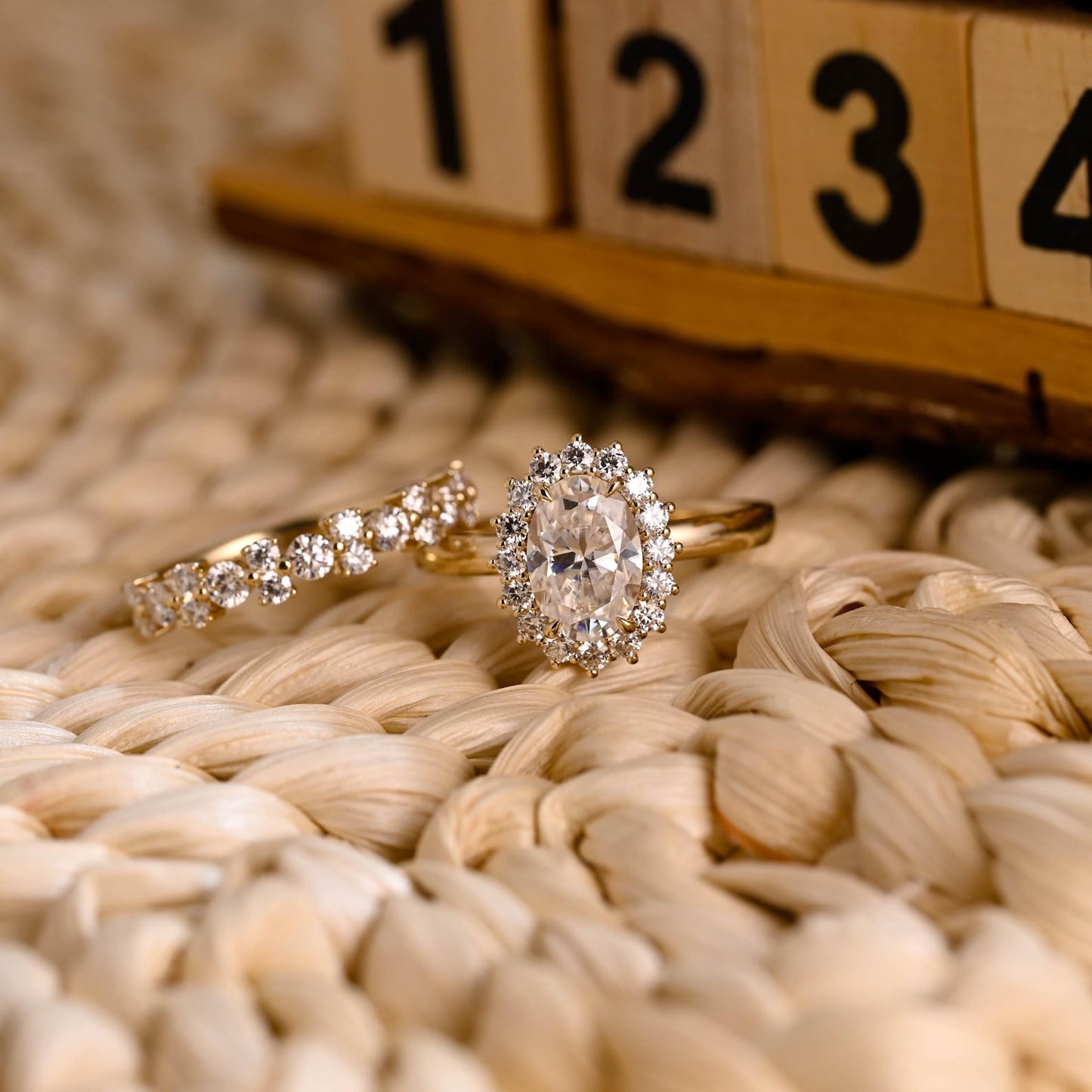 1.0 CT Round Solitaire Lab Grown Diamond Bridal Ring Set
