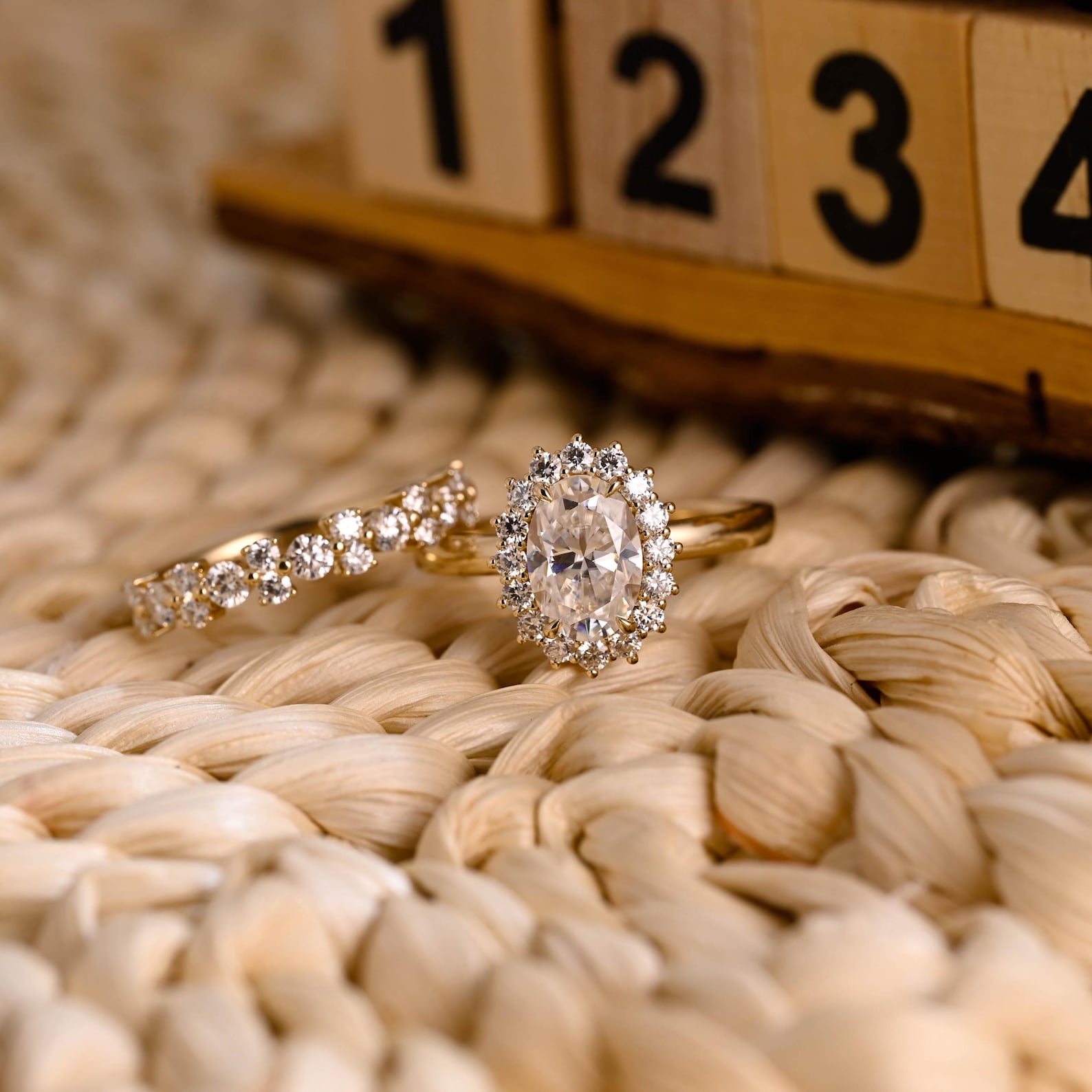 1.0 CT Round Solitaire Lab Grown Diamond Bridal Ring Set