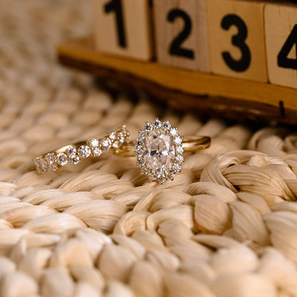 1.0 CT Round Solitaire Lab Grown Diamond Bridal Ring Set