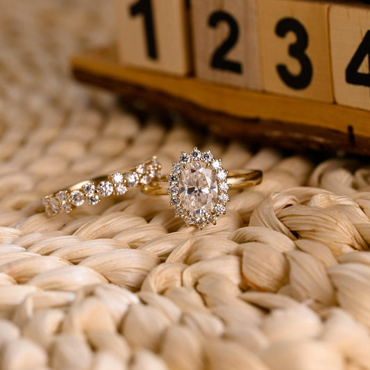 1.0 CT Round Solitaire Lab Grown Diamond Bridal Ring Set