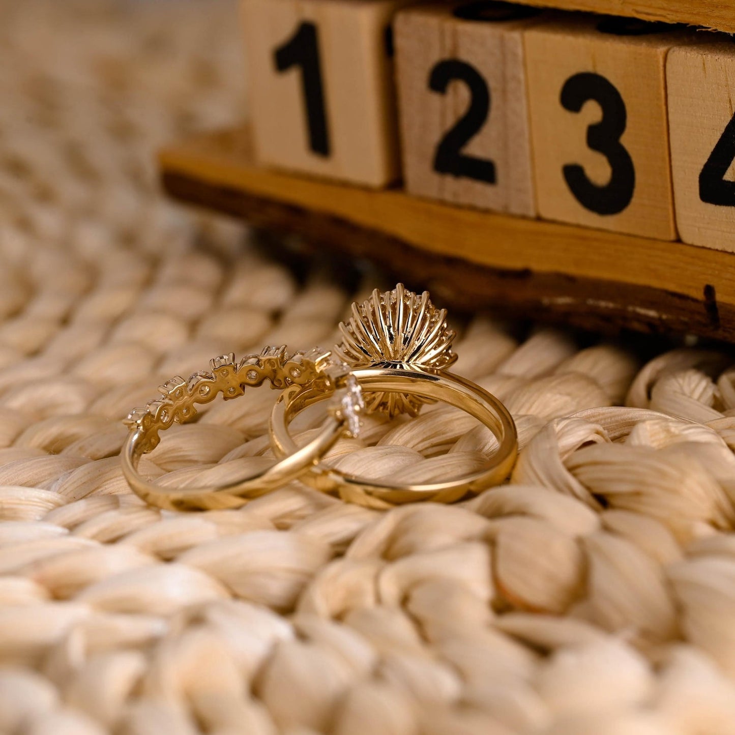 1.0 CT Round Solitaire Lab Grown Diamond Bridal Ring Set
