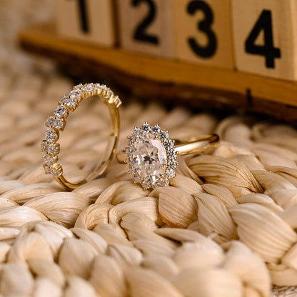 1.0 CT Round Solitaire Lab Grown Diamond Bridal Ring Set