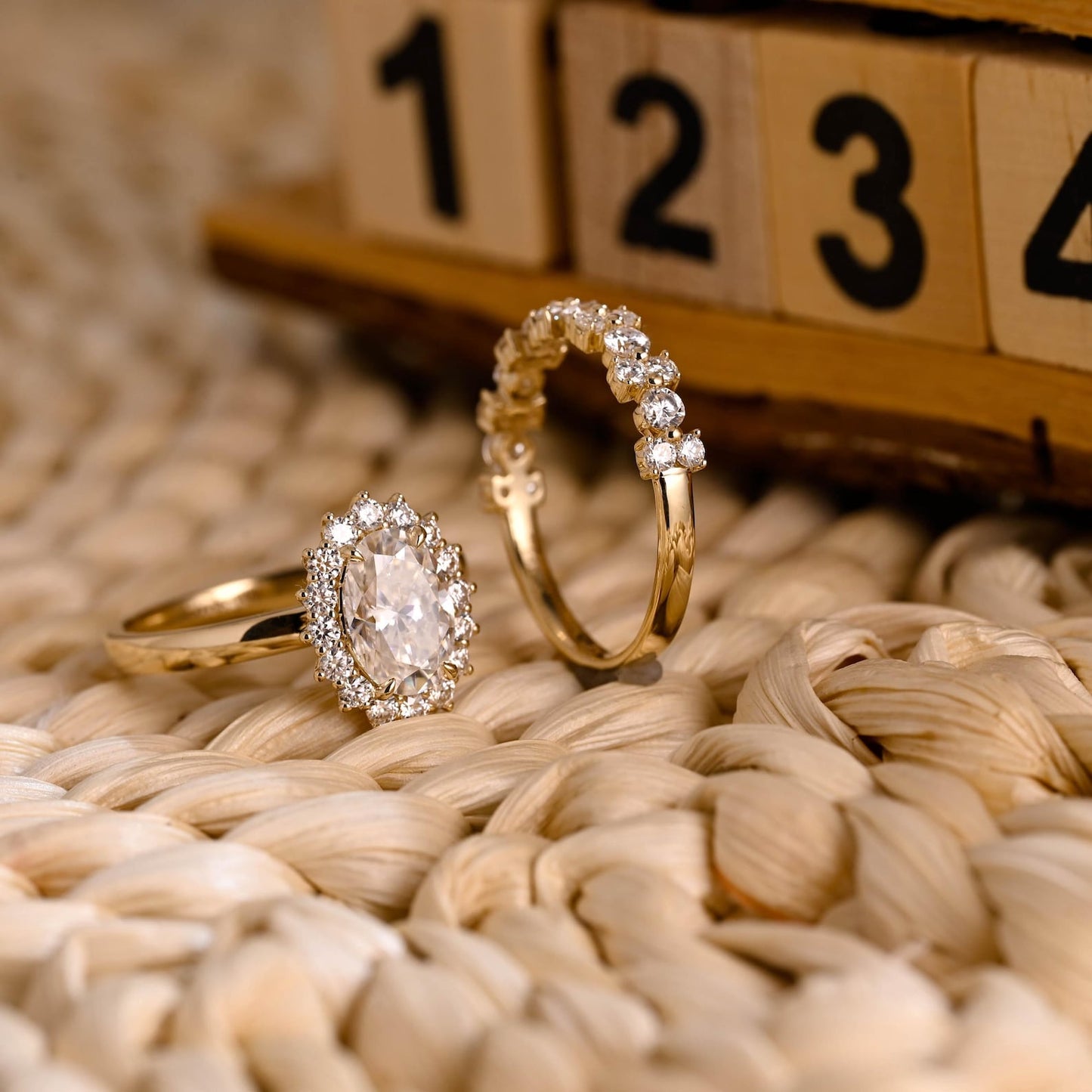 1.0 CT Round Solitaire Lab Grown Diamond Bridal Ring Set