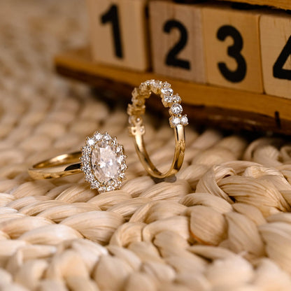 1.0 CT Round Solitaire Lab Grown Diamond Bridal Ring Set