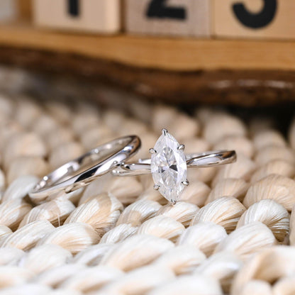 1.0 CT Round Solitaire Lab Grown Diamond Bridal Ring Set