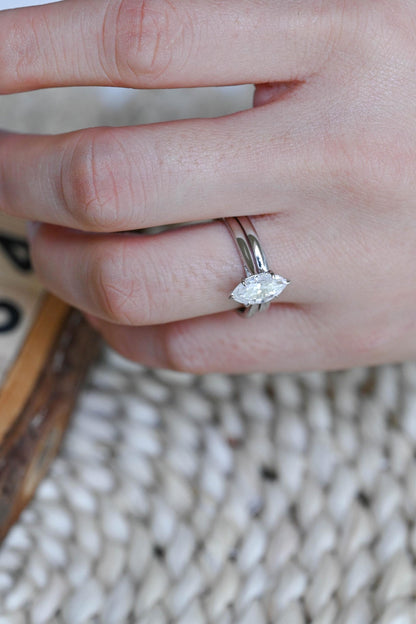 1.0 CT Round Solitaire Lab Grown Diamond Bridal Ring Set