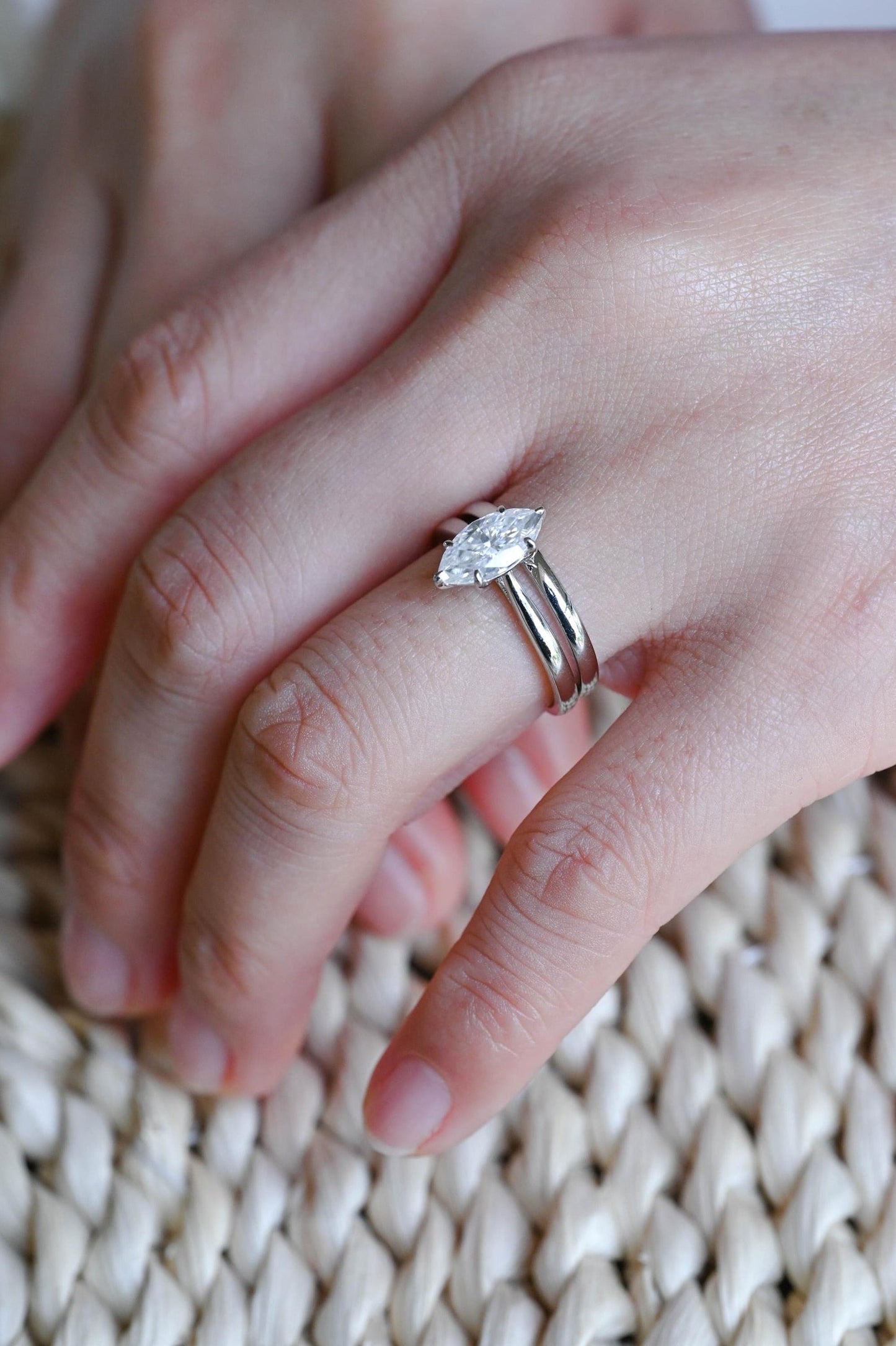 1.0 CT Round Solitaire Lab Grown Diamond Bridal Ring Set