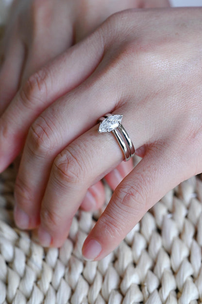 1.0 CT Round Solitaire Lab Grown Diamond Bridal Ring Set