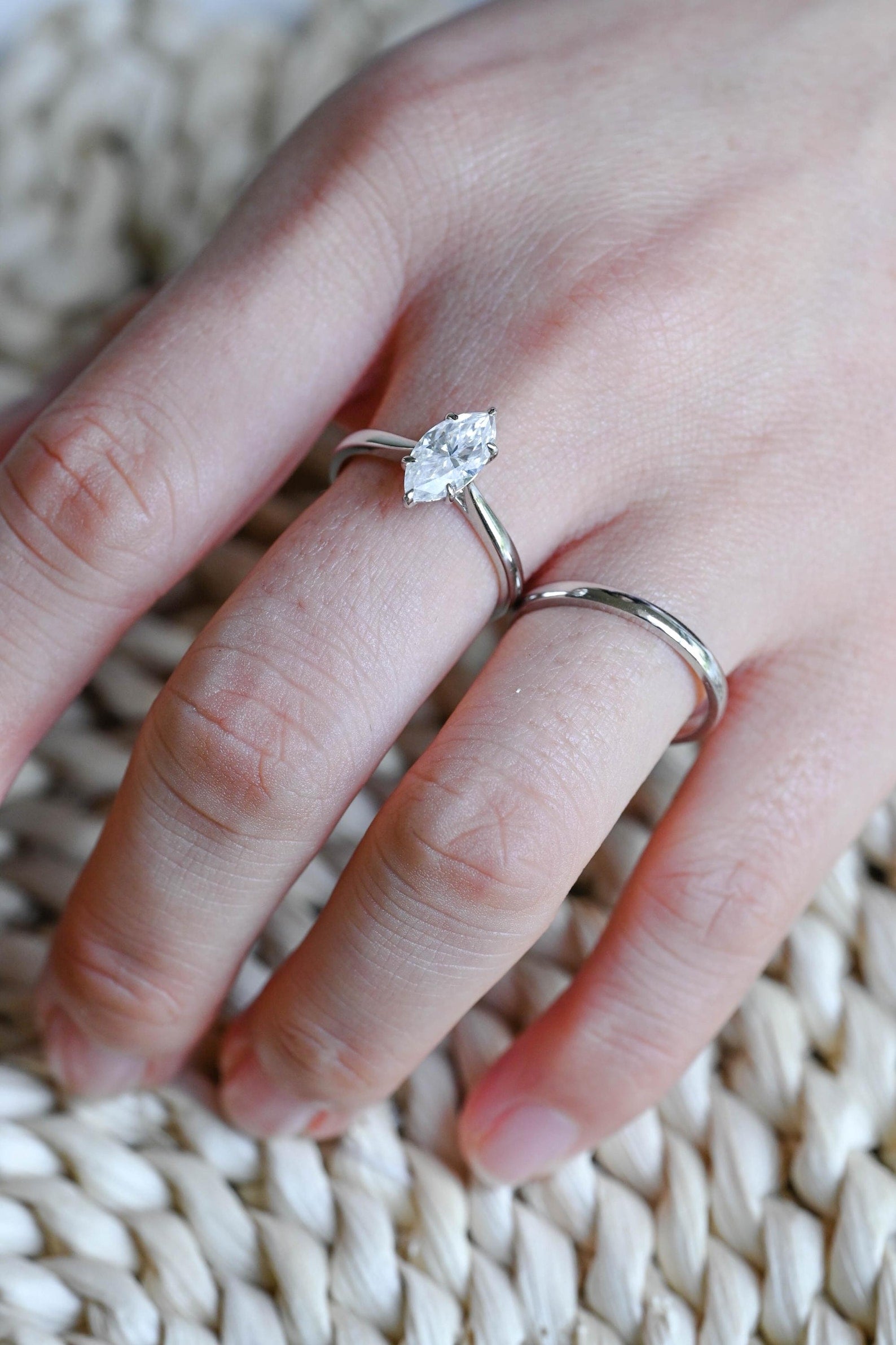 1.0 CT Round Solitaire Lab Grown Diamond Bridal Ring Set