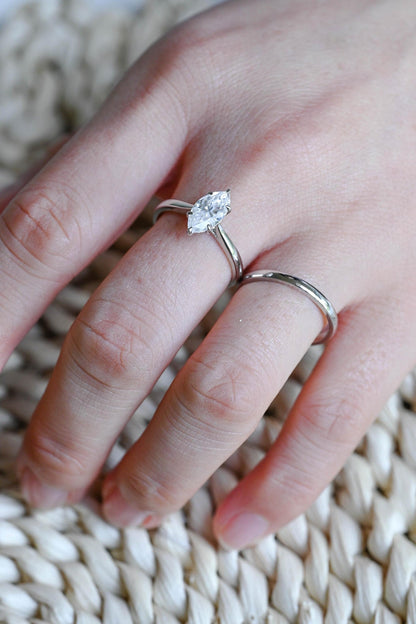 1.0 CT Round Solitaire Lab Grown Diamond Bridal Ring Set