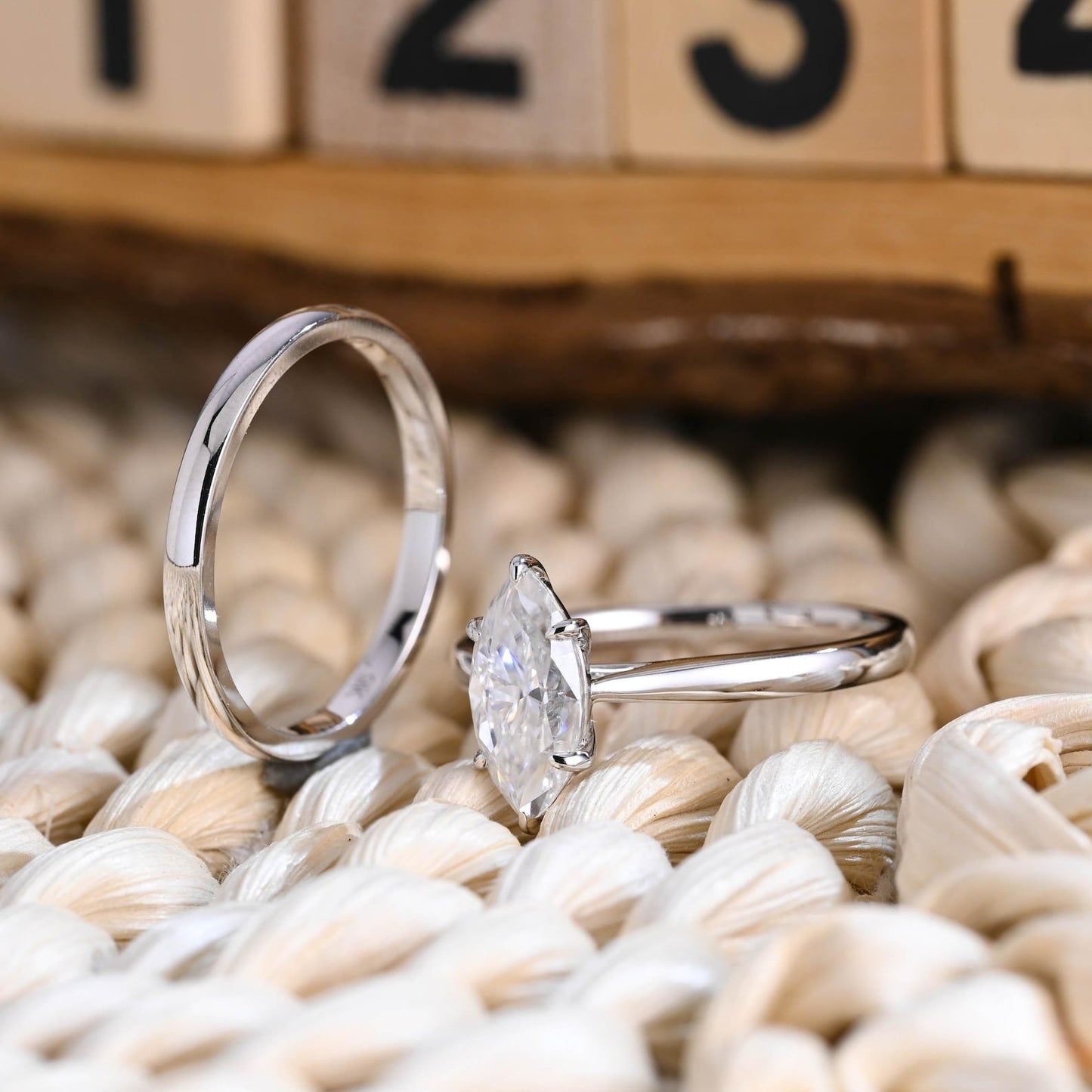 1.0 CT Round Solitaire Lab Grown Diamond Bridal Ring Set