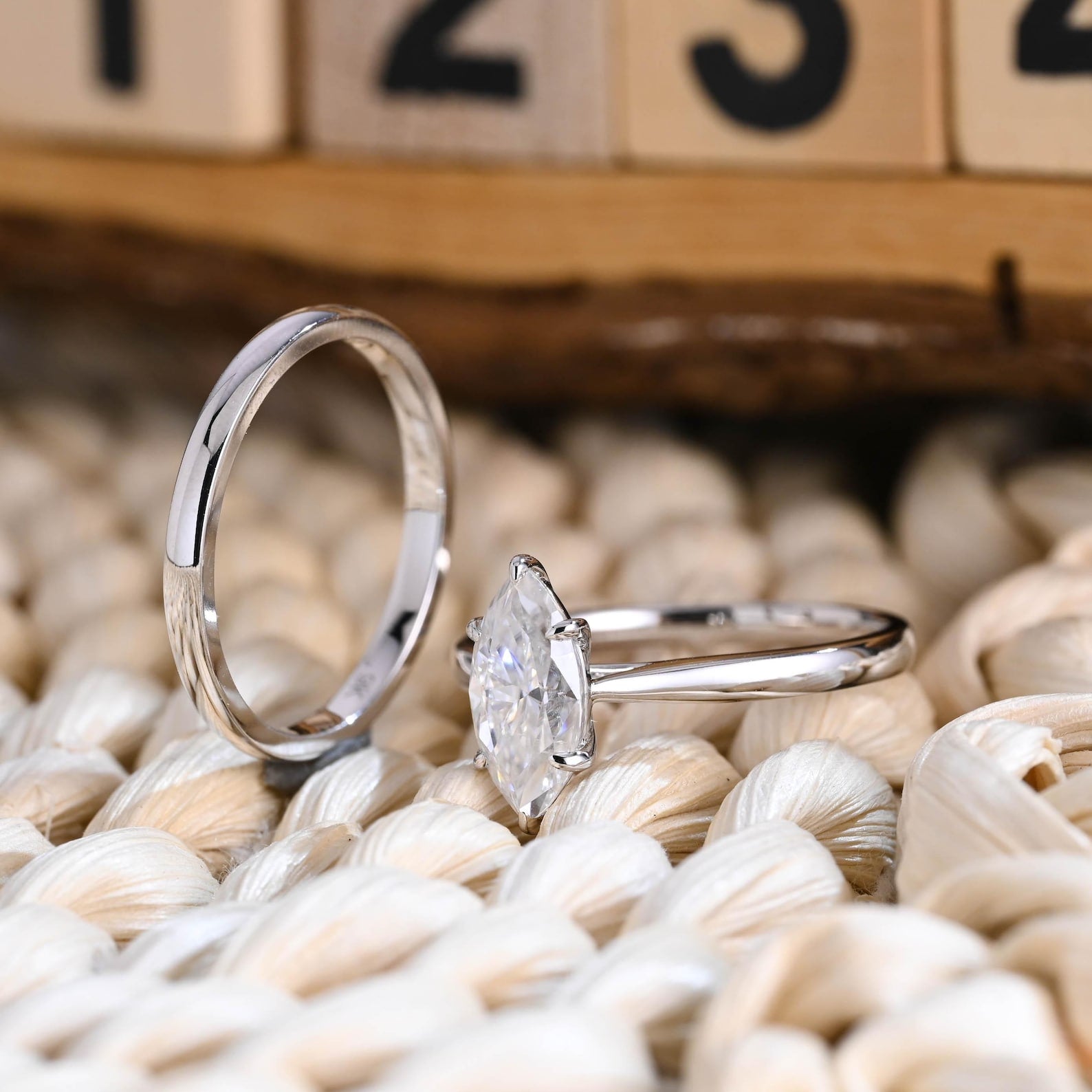 1.0 CT Round Solitaire Lab Grown Diamond Bridal Ring Set