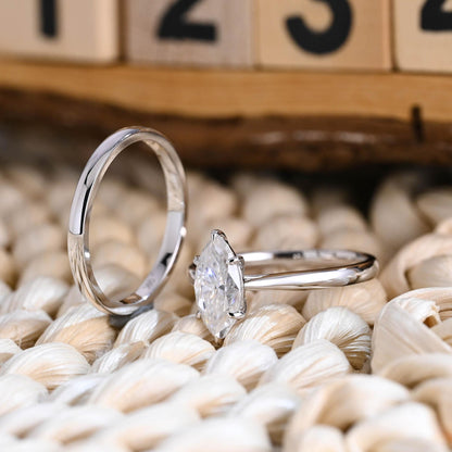 1.0 CT Round Solitaire Lab Grown Diamond Bridal Ring Set