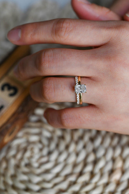 1.0 CT Round Solitaire Lab Grown Diamond Bridal Ring Set