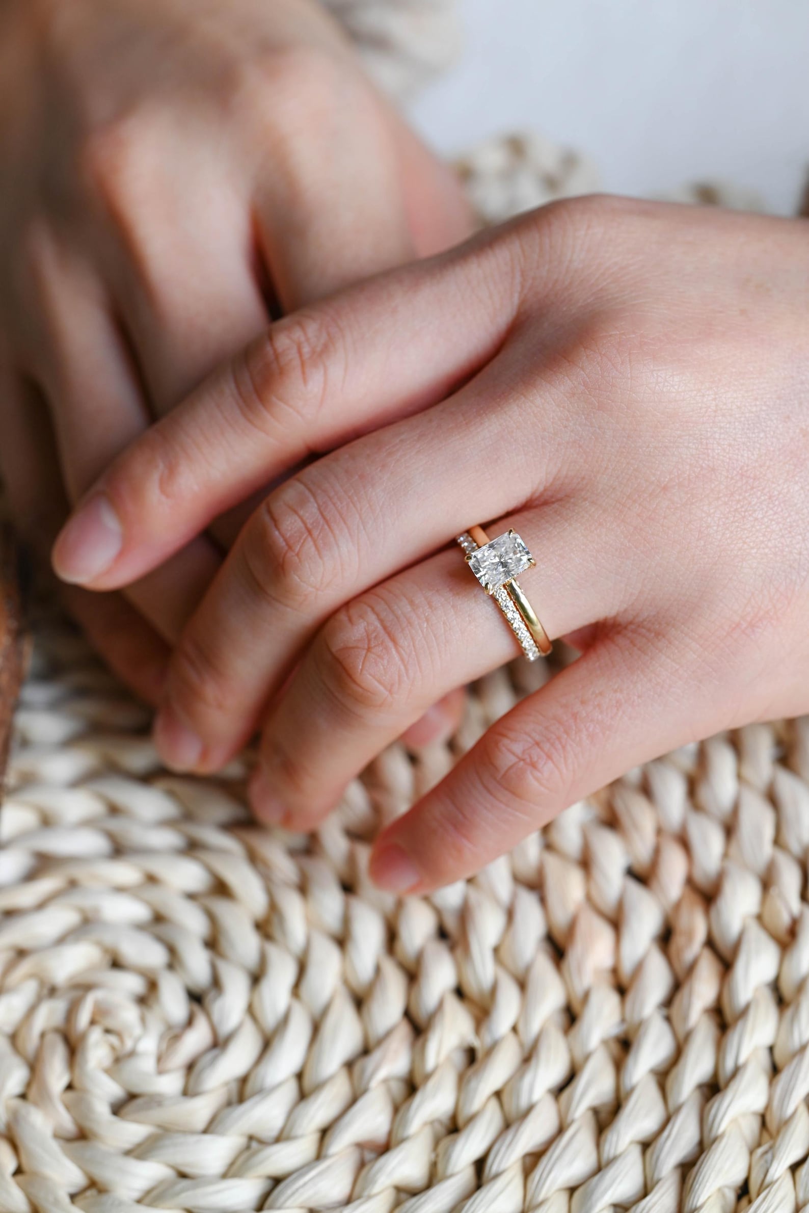 1.0 CT Round Solitaire Lab Grown Diamond Bridal Ring Set
