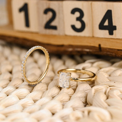1.0 CT Round Solitaire Lab Grown Diamond Bridal Ring Set