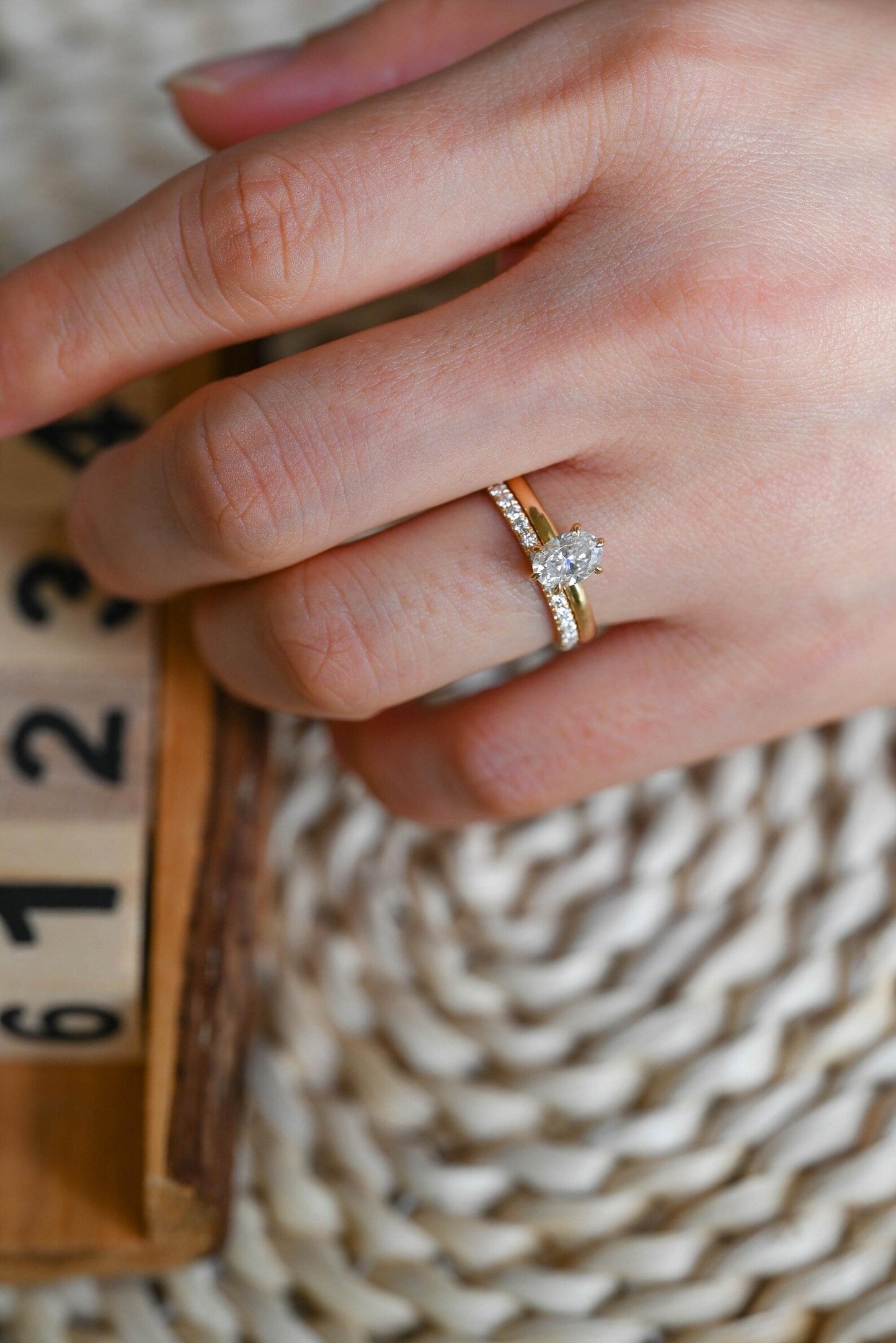 1.0 CT Round Solitaire Lab Grown Diamond Bridal Ring Set