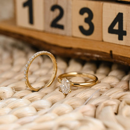 1.0 CT Round Solitaire Lab Grown Diamond Bridal Ring Set