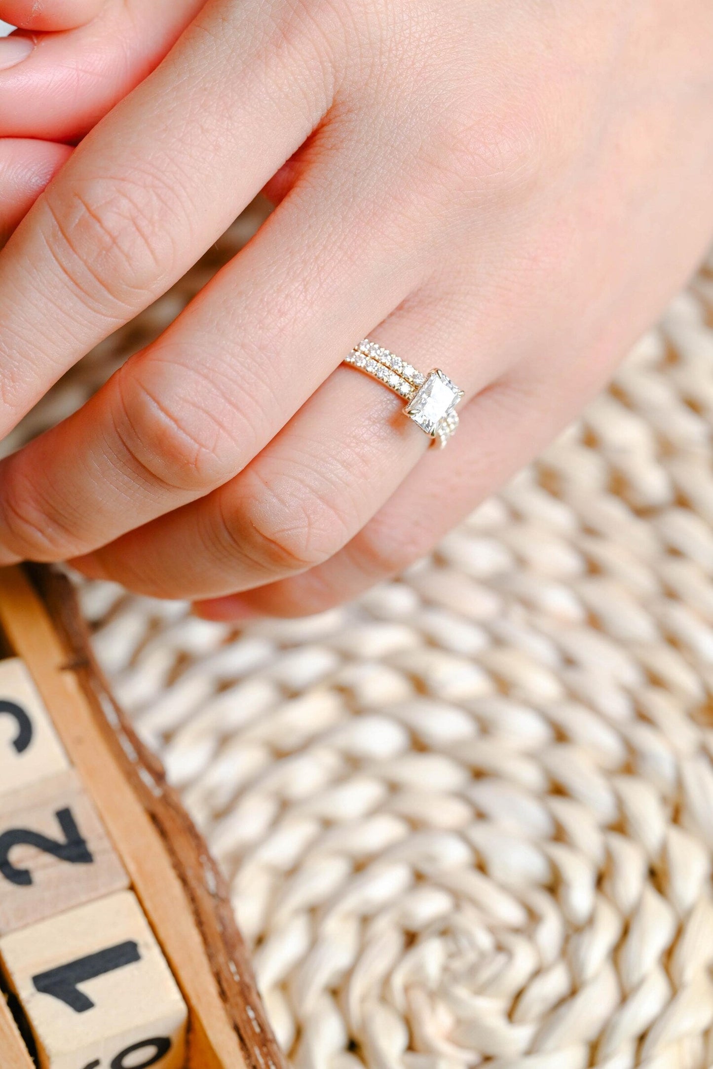 1.0 CT Round Solitaire Lab Grown Diamond Bridal Ring Set