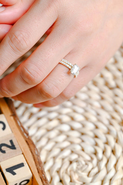 1.0 CT Round Solitaire Lab Grown Diamond Bridal Ring Set