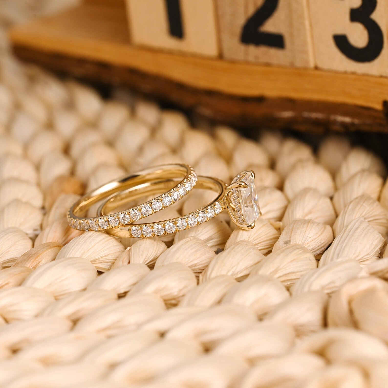 1.0 CT Round Solitaire Lab Grown Diamond Bridal Ring Set