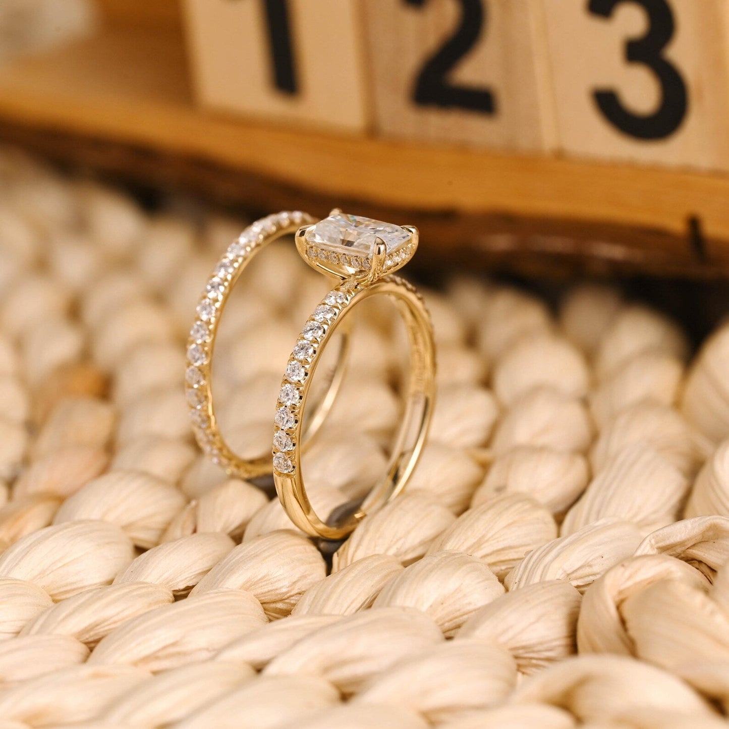 1.0 CT Round Solitaire Lab Grown Diamond Bridal Ring Set
