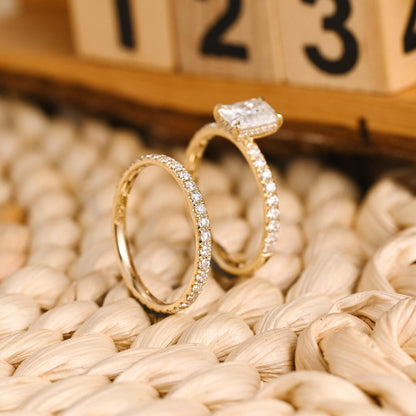 1.0 CT Round Solitaire Lab Grown Diamond Bridal Ring Set