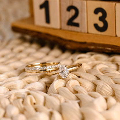 1.0 CT Round Solitaire Lab Grown Diamond Bridal Ring Set