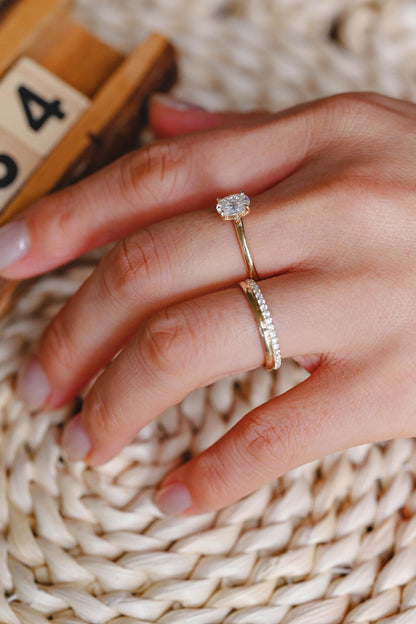 1.0 CT Round Solitaire Lab Grown Diamond Bridal Ring Set