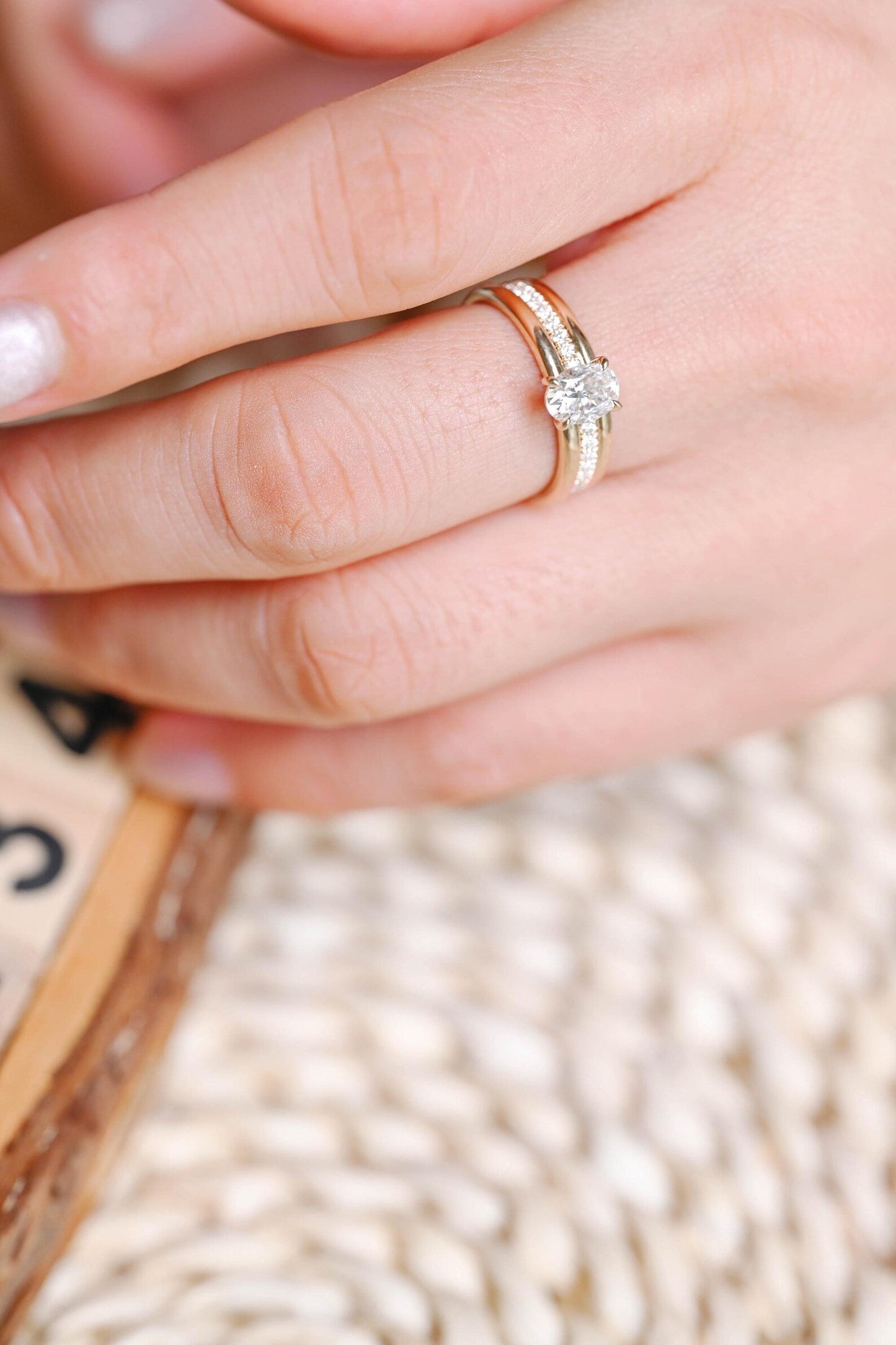1.0 CT Round Solitaire Lab Grown Diamond Bridal Ring Set