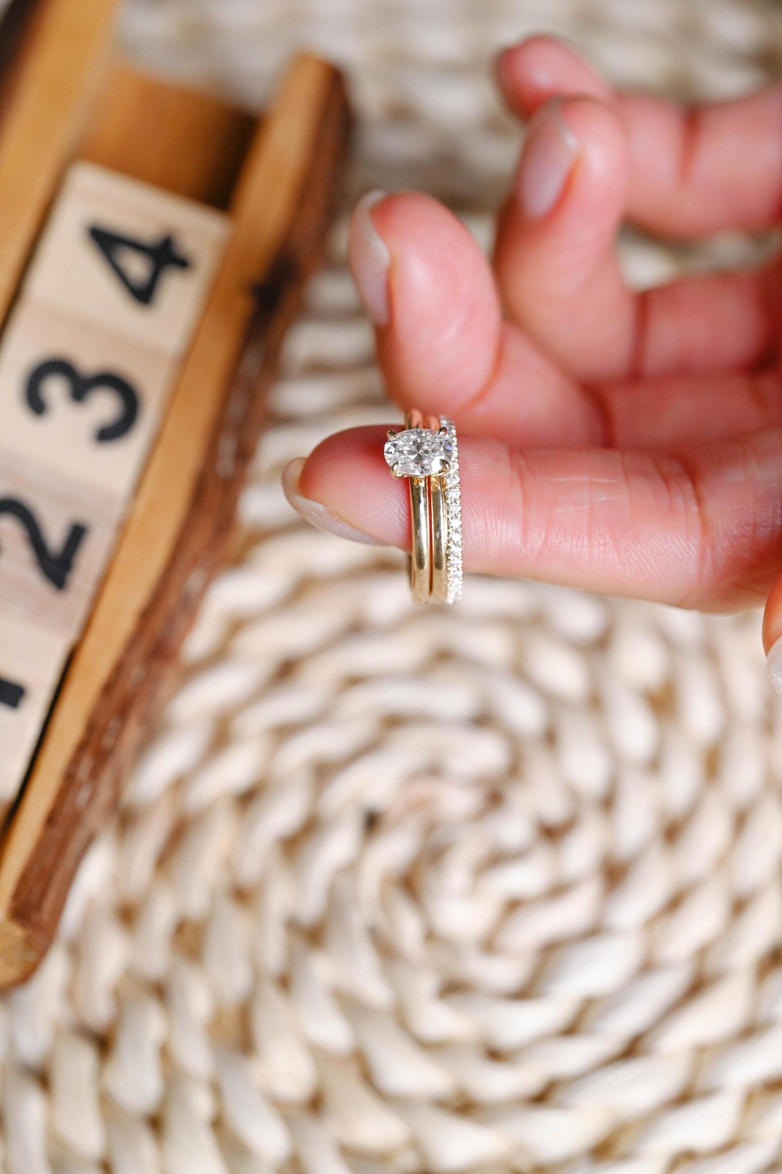 1.0 CT Round Solitaire Lab Grown Diamond Bridal Ring Set