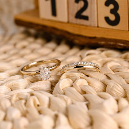 1.0 CT Round Solitaire Lab Grown Diamond Bridal Ring Set